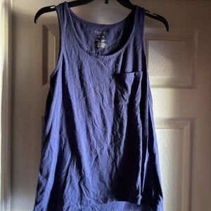 Sonoma Deep Navy Scoop Neck Tank with Chest Pocket